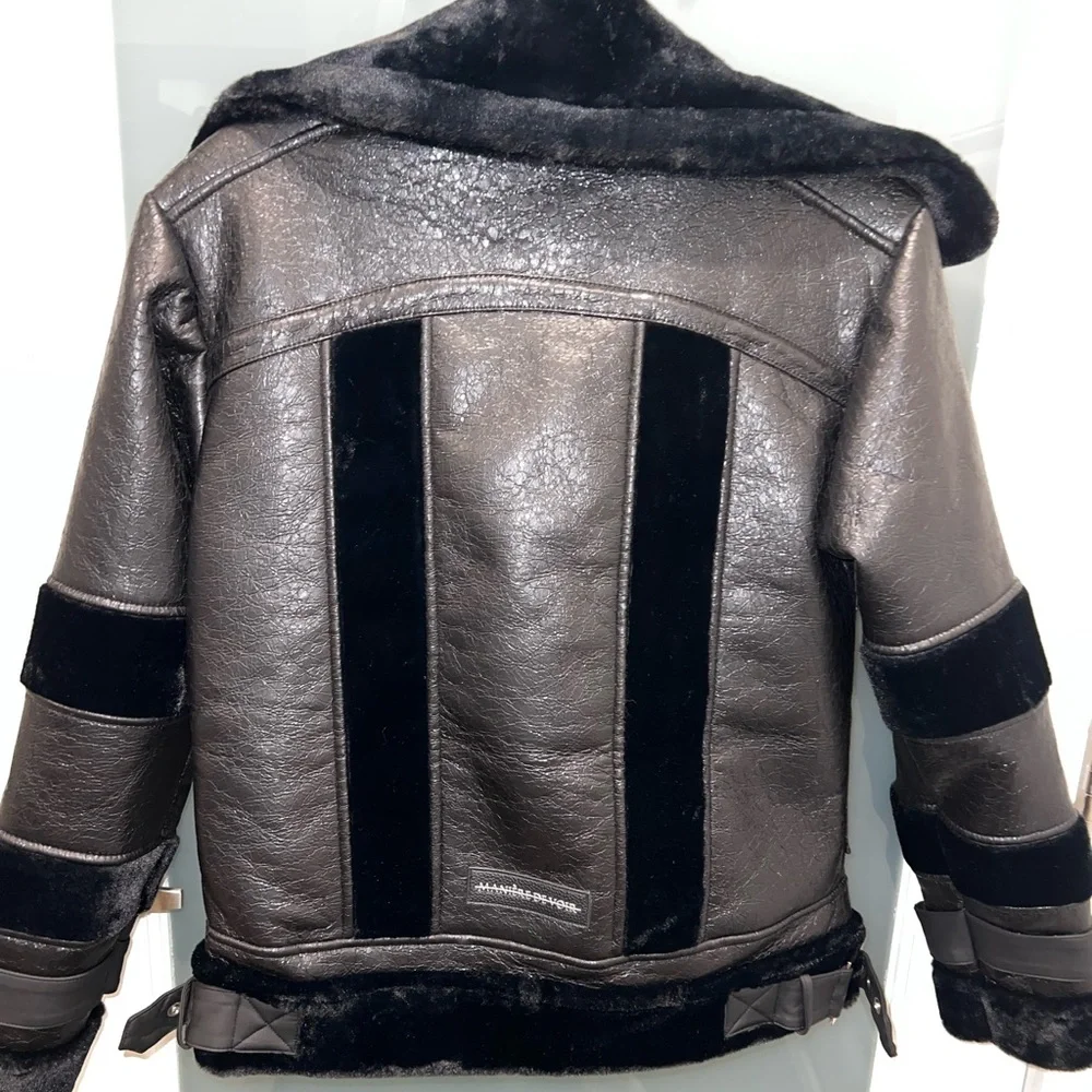 Manière De Voir vegan leather fur jacket MDV - Picture 4 of 4